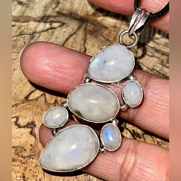 Rainbow Moonstone Crystal Pendant 2 1/2” - Picture 13 of 16